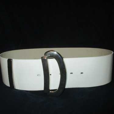 Cipriani vintage wide white leather Belt