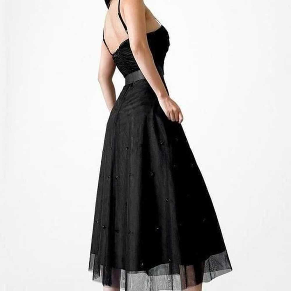 Evan Picone Black Sweetheart Sequin Mesh Midi Fla… - image 3