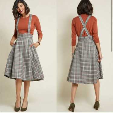 Modcloth Novel Citizen Tartan Print Jumper Dress … - image 1