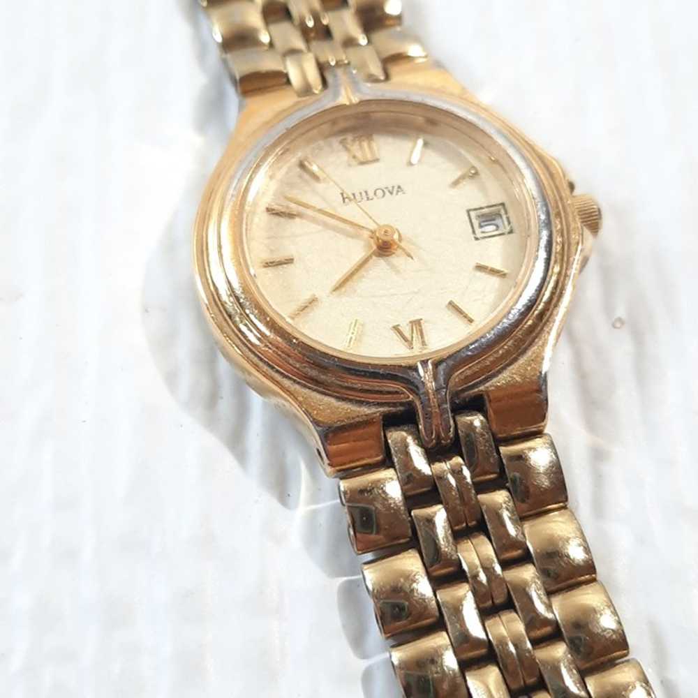 Vintage Bulova Women Watch Gold Stainless Steel W… - image 12