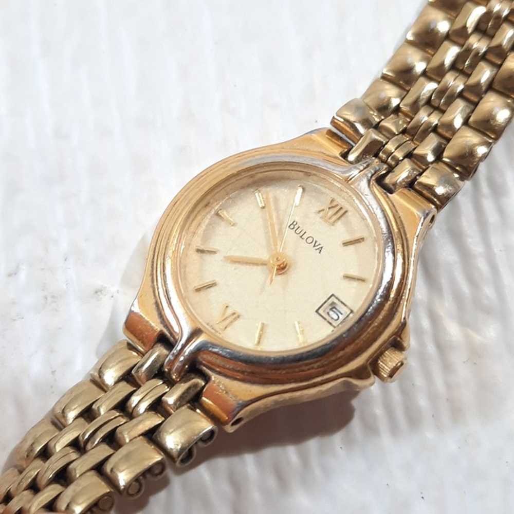 Vintage Bulova Women Watch Gold Stainless Steel W… - image 7