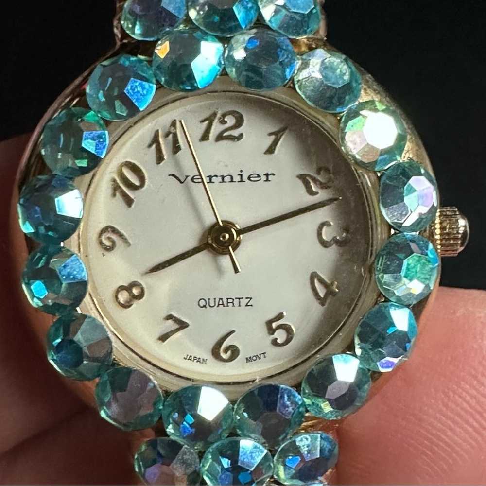 Vintage Vernier Baby Blue Swarovski Crystal Brace… - image 6