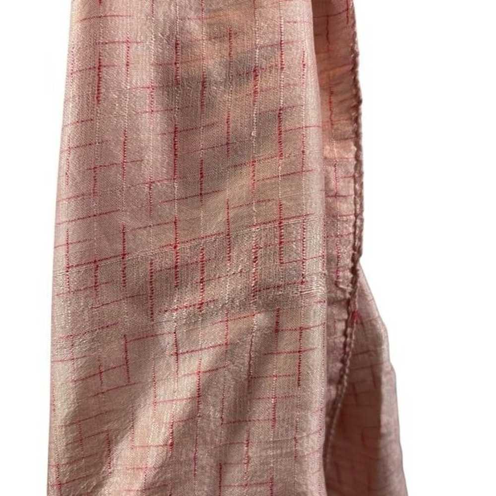 Ladies Vintage Pink Two Tone 100% Silk Long Scarf - image 3