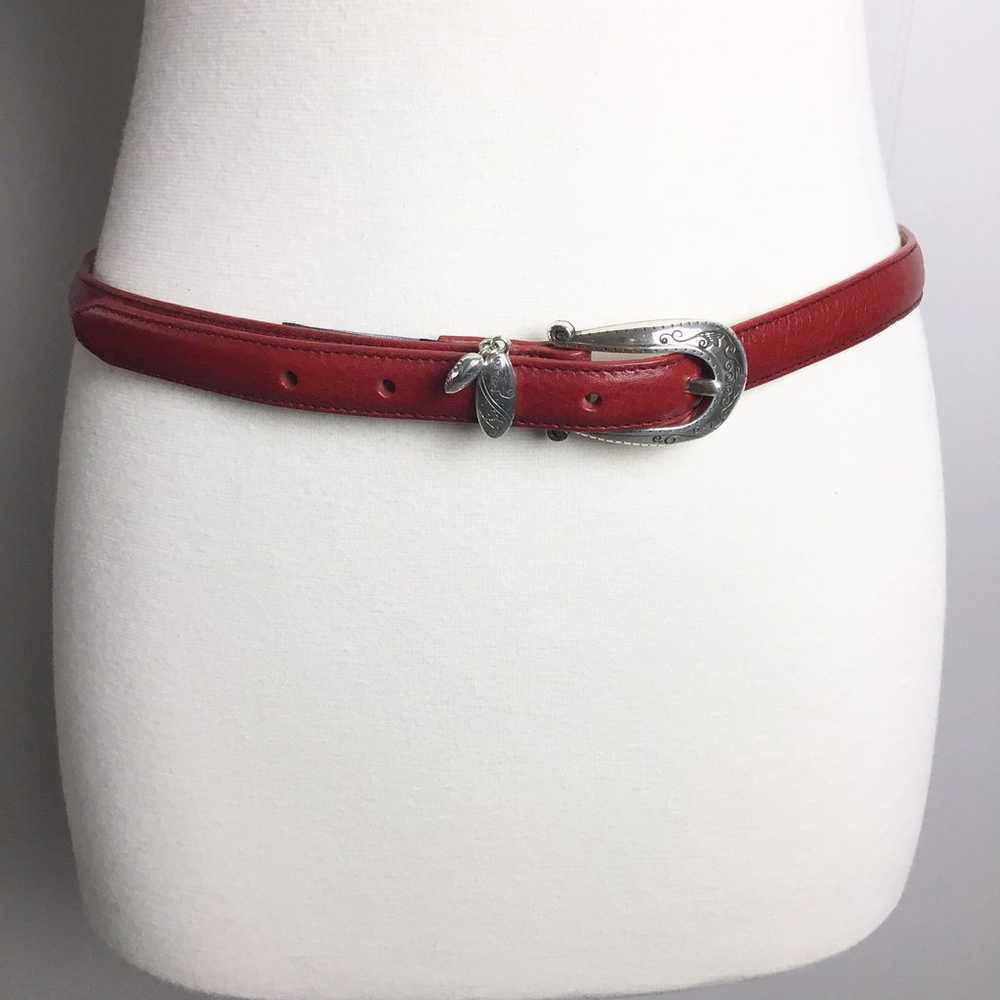 Vintage Brighton Red & Silver Belt Size 32 M/L Le… - image 1