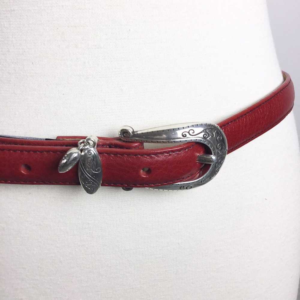 Vintage Brighton Red & Silver Belt Size 32 M/L Le… - image 3