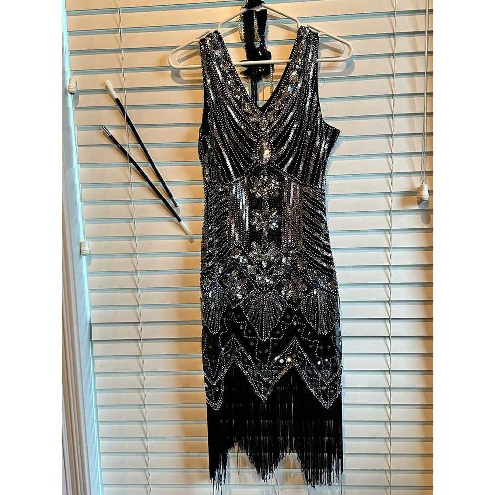 Zeagoo Sequin Evening Dress w/fringe, Size Medium… - image 10