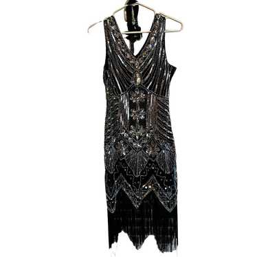 Zeagoo Sequin Evening Dress w/fringe, Size Medium… - image 1