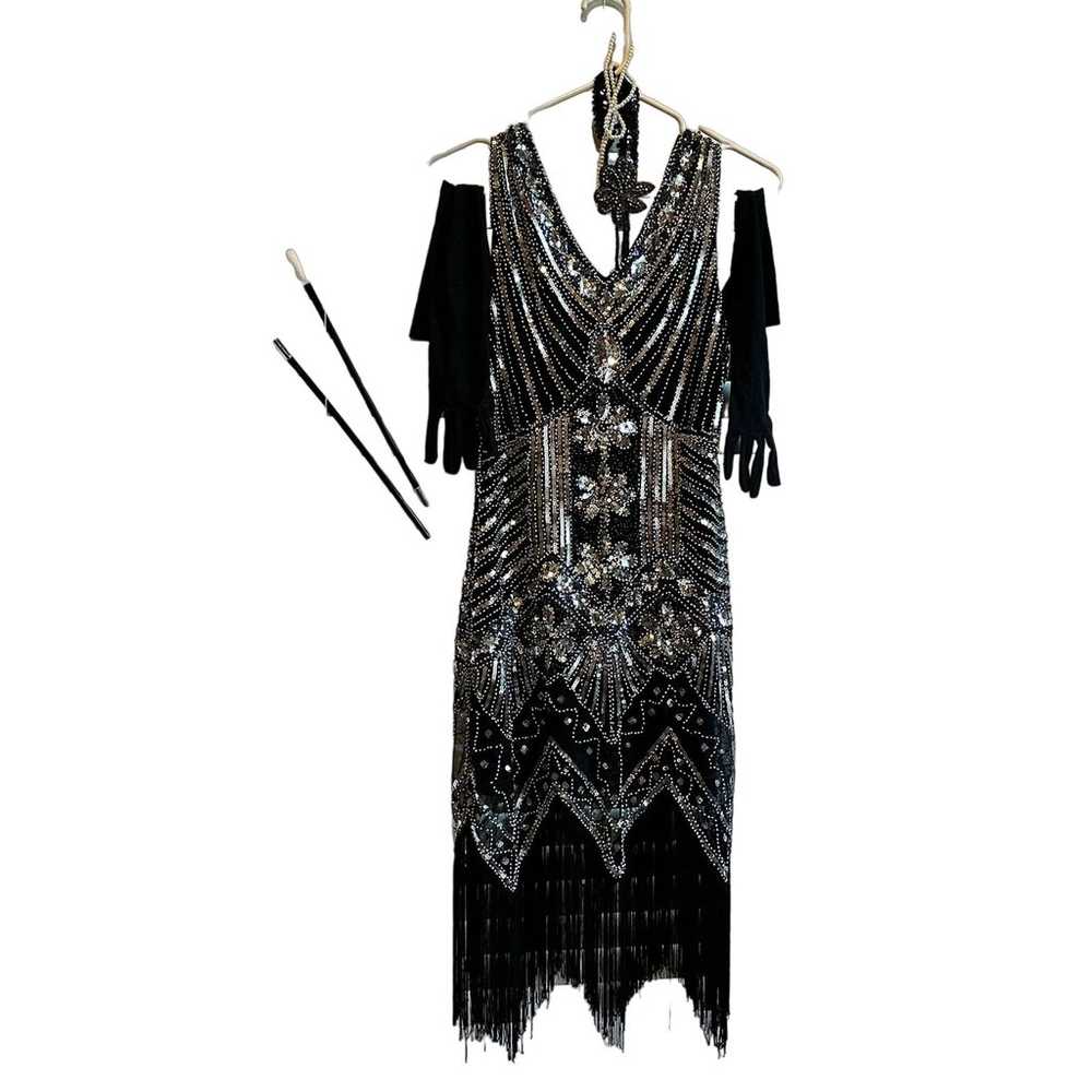 Zeagoo Sequin Evening Dress w/fringe, Size Medium… - image 2