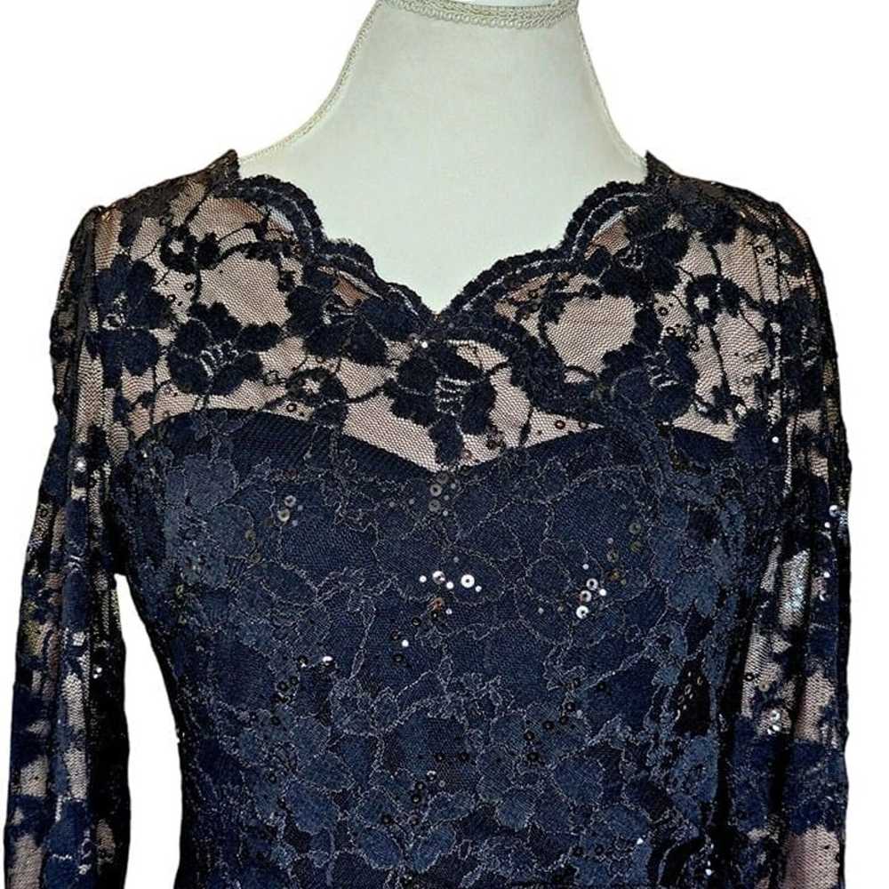 Y2K Lauren Ralph Lauren Size 10 Black Lace Cockta… - image 2