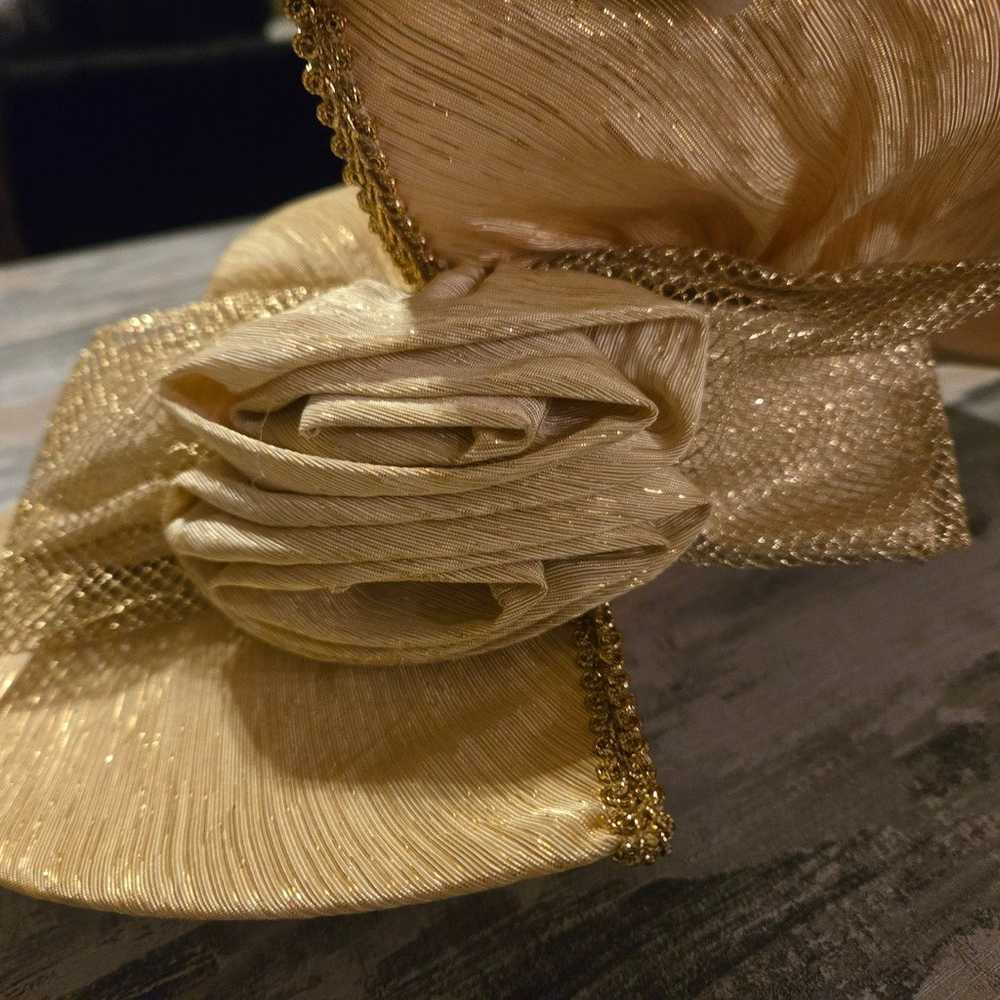 Vintage Metallic Gold Hat - image 5