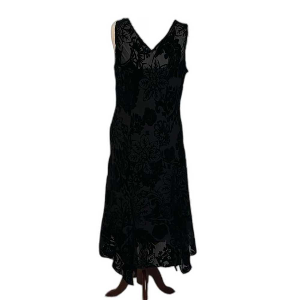 Vintage 90s Floral Grunge Boho Maxi Burnout Dress… - image 2