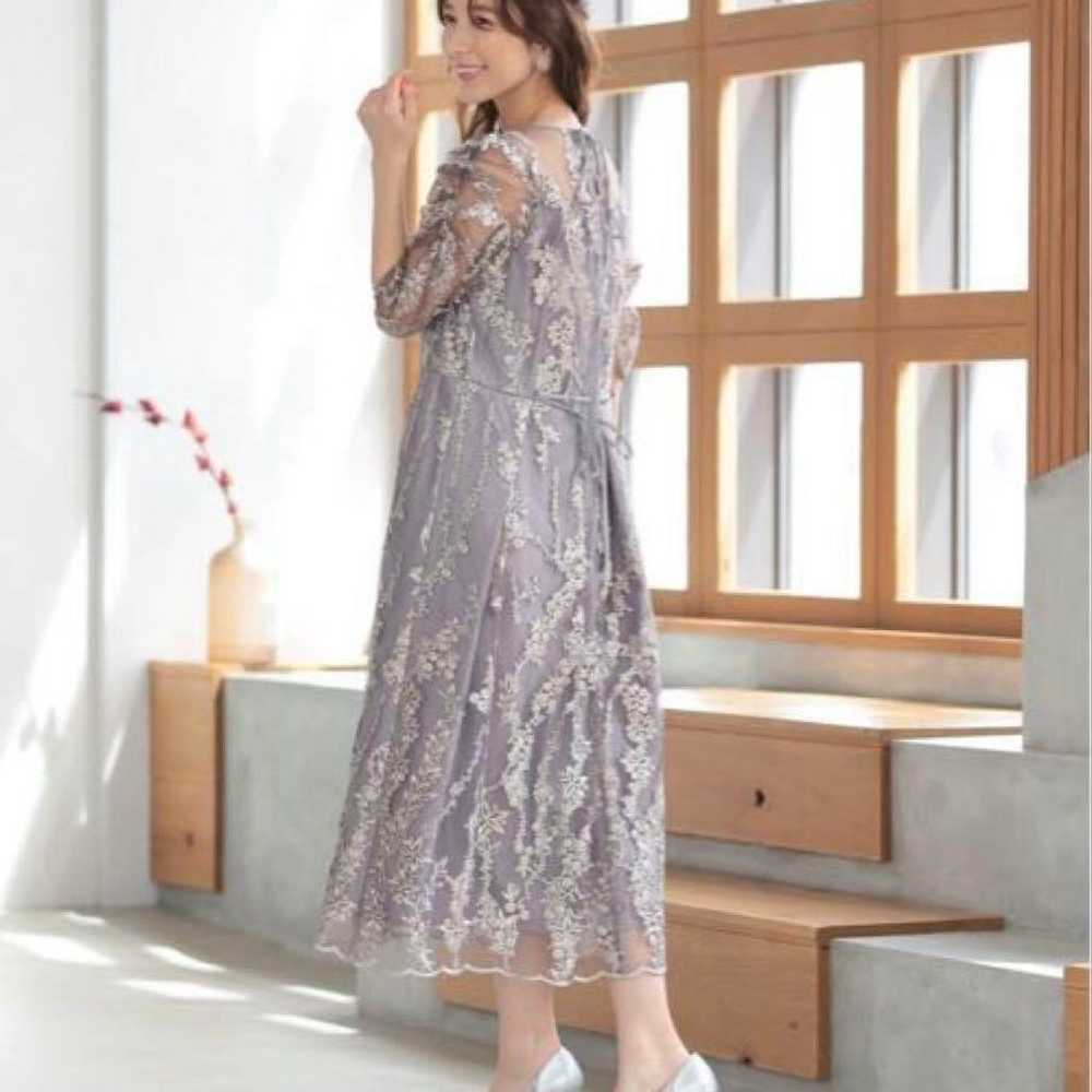 Prefereel Embroidered Lace Back Ribbon Dress L - image 5