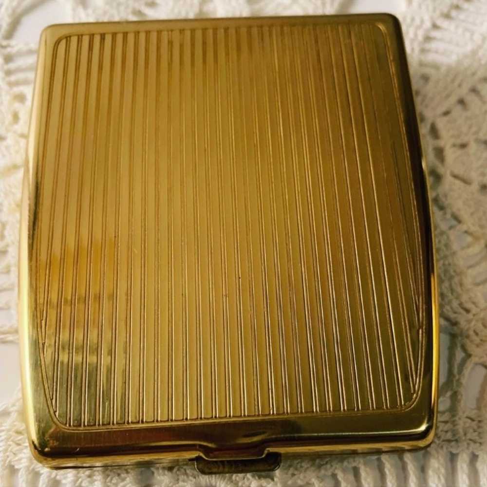 Vintage Vanity Powder Mirror LOVELITE Brass Metal… - image 3