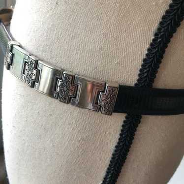 Vintage 80's Brighton Genuine Leather Metal Belt … - image 1