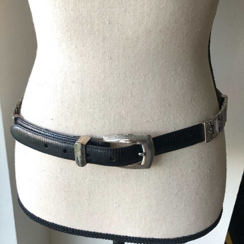 Vintage 80's Brighton Genuine Leather Metal Belt … - image 5