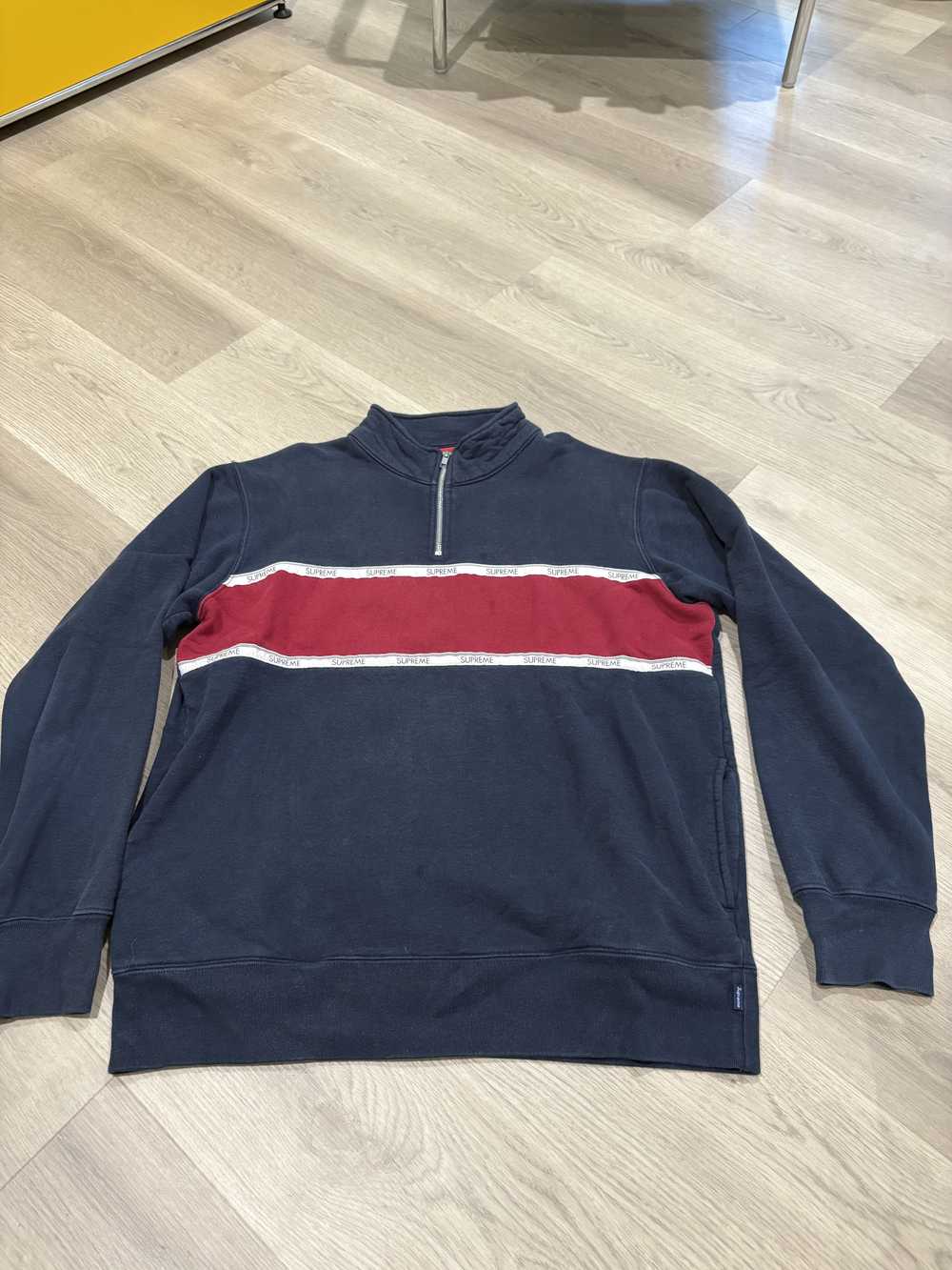 Supreme Navy & Maroon Quarter-zip - image 1