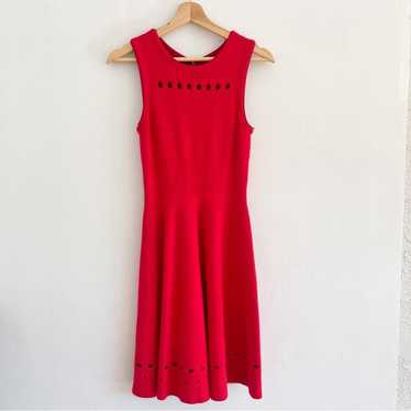 Issa London | Red Fit & Flare Circle Dress Sweater - image 1