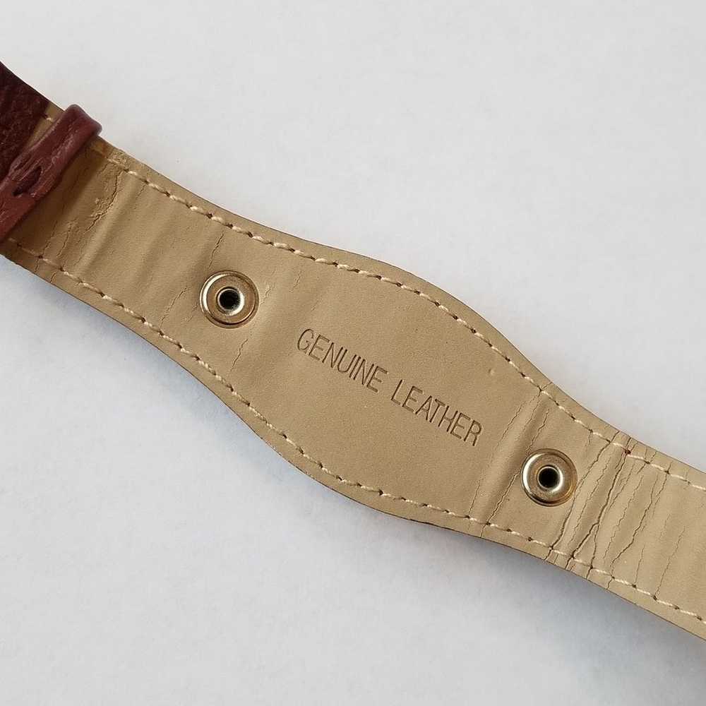 Vintage Brown Genuine Leather Watch with Silver A… - image 6