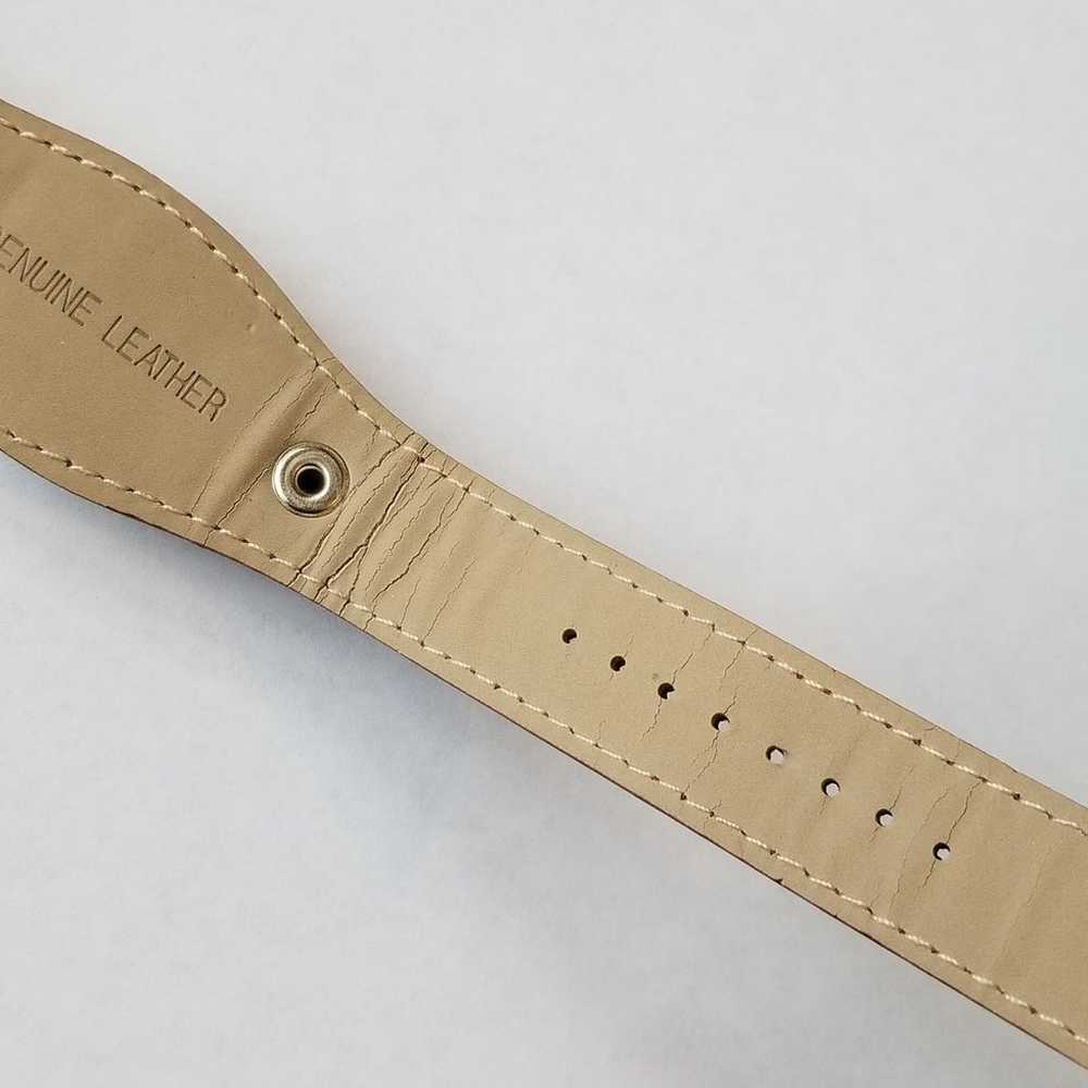 Vintage Brown Genuine Leather Watch with Silver A… - image 8