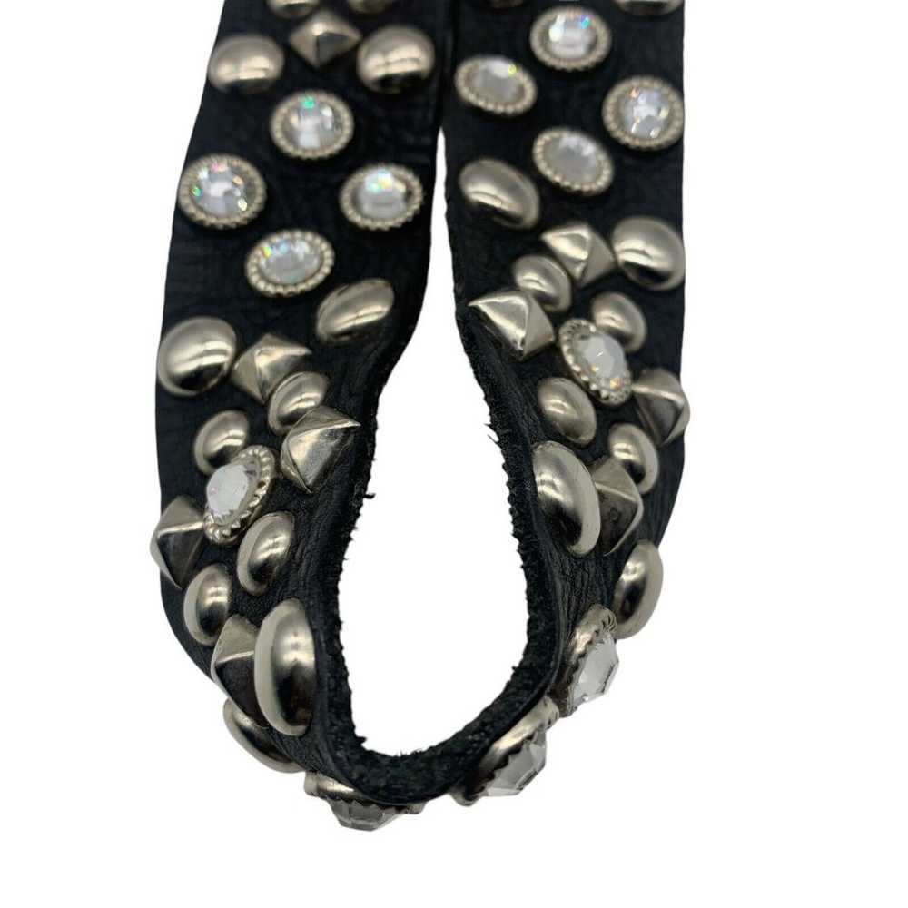 Leatherock Black Leather Studs Rhinestone Women B… - image 7