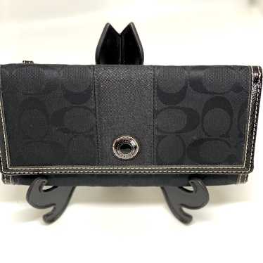 Coach~VINTAGE~RARE-~Black Trifold Signature Wallet - image 1