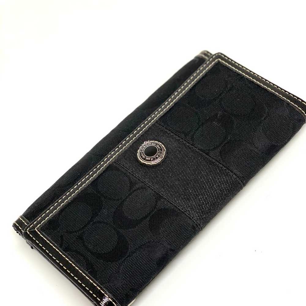 Coach~VINTAGE~RARE-~Black Trifold Signature Wallet - image 3