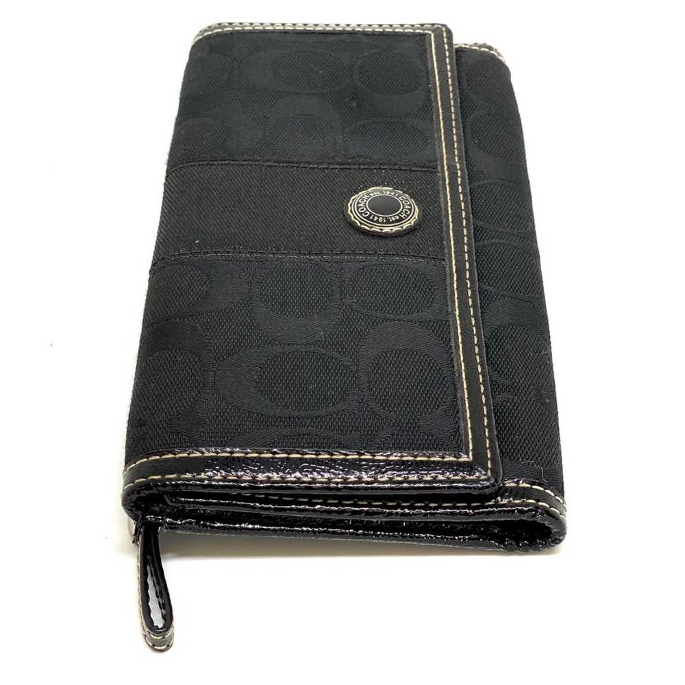 Coach~VINTAGE~RARE-~Black Trifold Signature Wallet - image 5