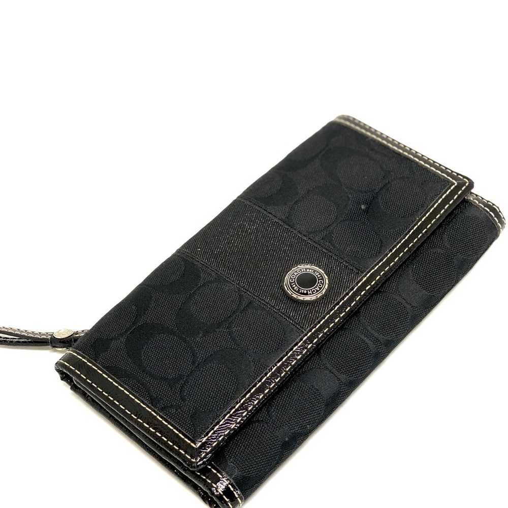 Coach~VINTAGE~RARE-~Black Trifold Signature Wallet - image 6