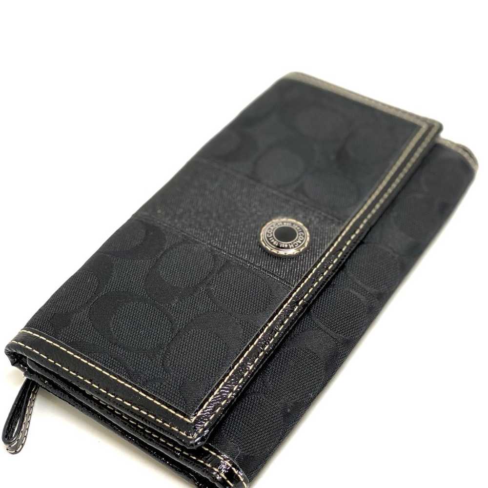 Coach~VINTAGE~RARE-~Black Trifold Signature Wallet - image 7