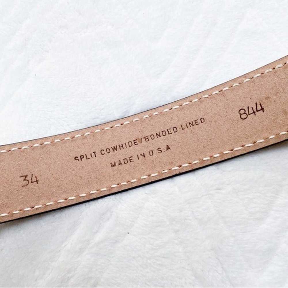 Vintage suede saddle tan gold hardware belt - image 3