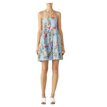 NICHOLAS Water Lily Dress Blue Floral Babydoll Min