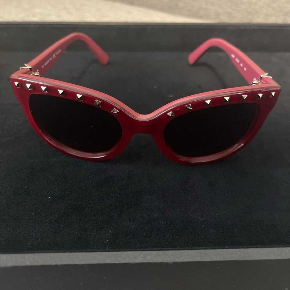 VALENTINO Rare studded Burgandy sunglasses - image 2