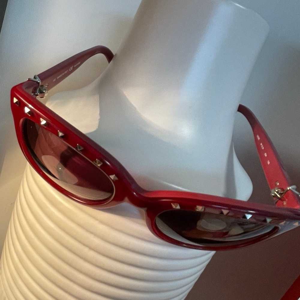 VALENTINO Rare studded Burgandy sunglasses - image 7