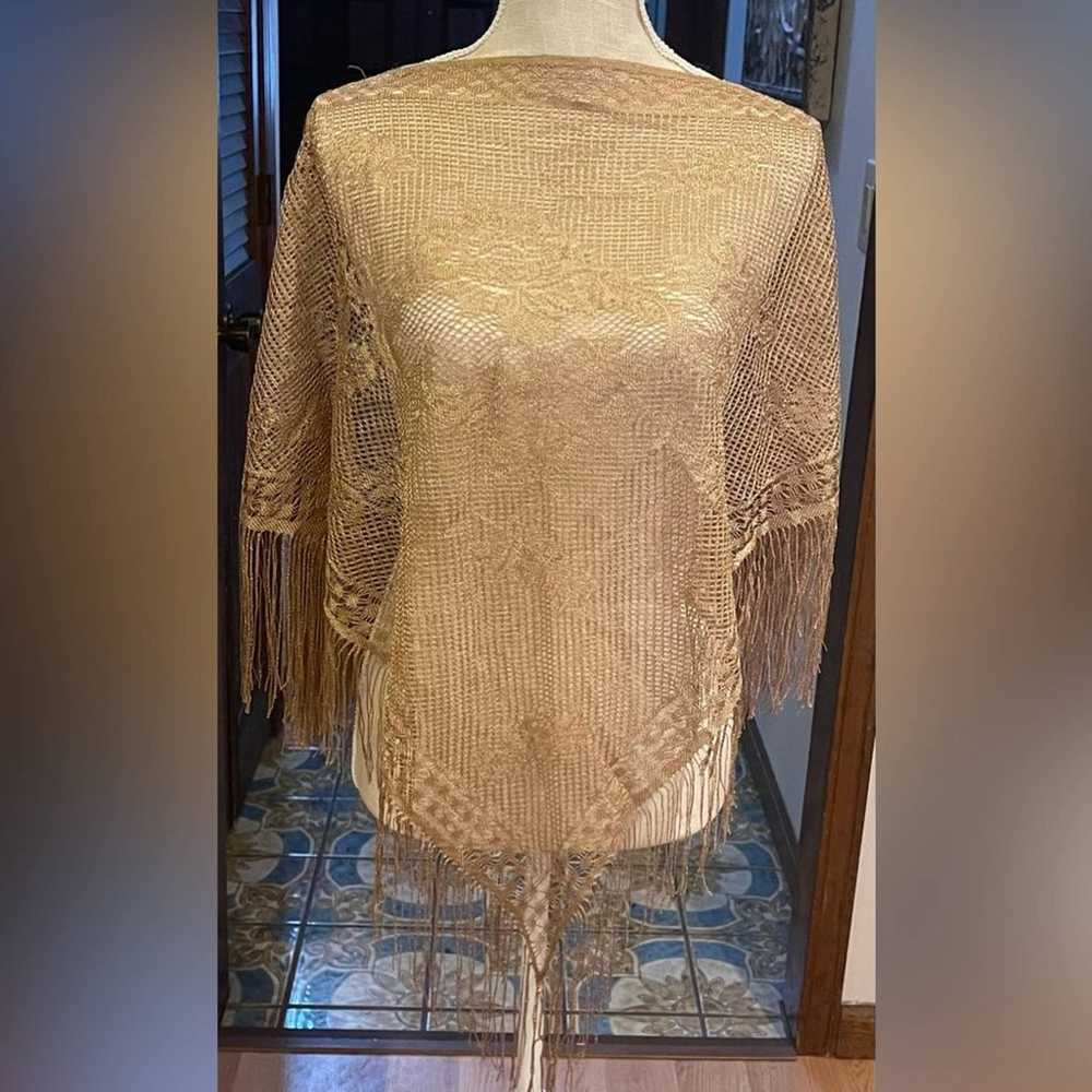 Ivory Metallic Shawl - image 1