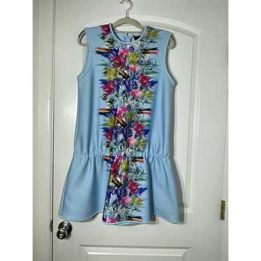 Cynthia Rowley Blue Floral Dropped Waist Neoprene… - image 1