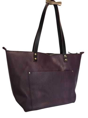 Portland Leather Large Zip Tote in Plum With Grand