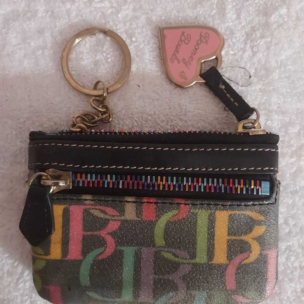 DOONEY  & BOURKE VINTAGE SCRIBBLE KEYRING COIN PU… - image 1