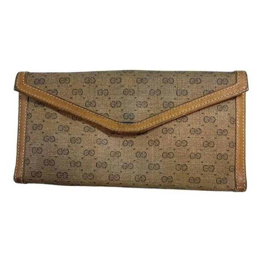 Vintage GUCCI Micro GG Logo Leather Hunter Green … - image 3