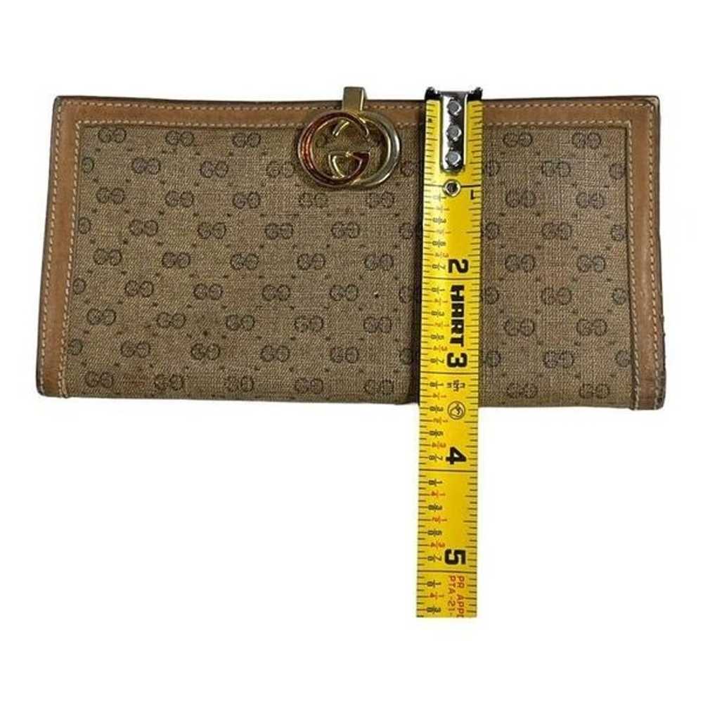 Vintage GUCCI Micro GG Logo Leather Hunter Green … - image 9