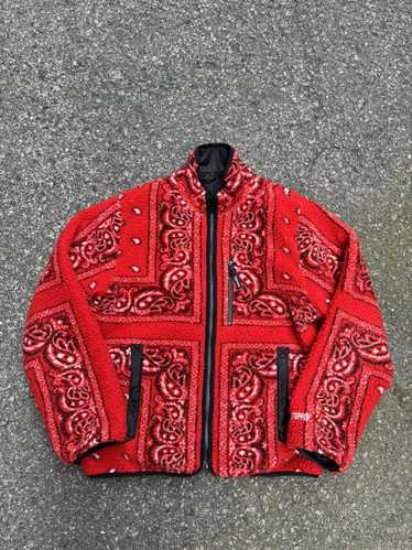 Supreme Reversible Red Bandana Fleece Jacket