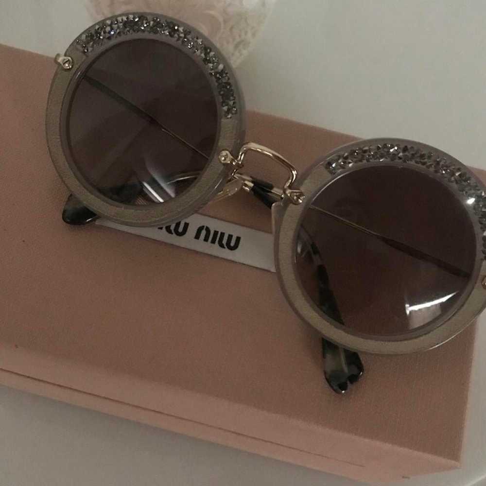 MIU MIU grey suede Swarovski crystal sunglasses - image 11