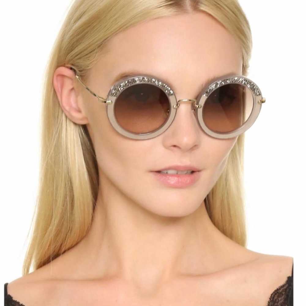 MIU MIU grey suede Swarovski crystal sunglasses - image 3