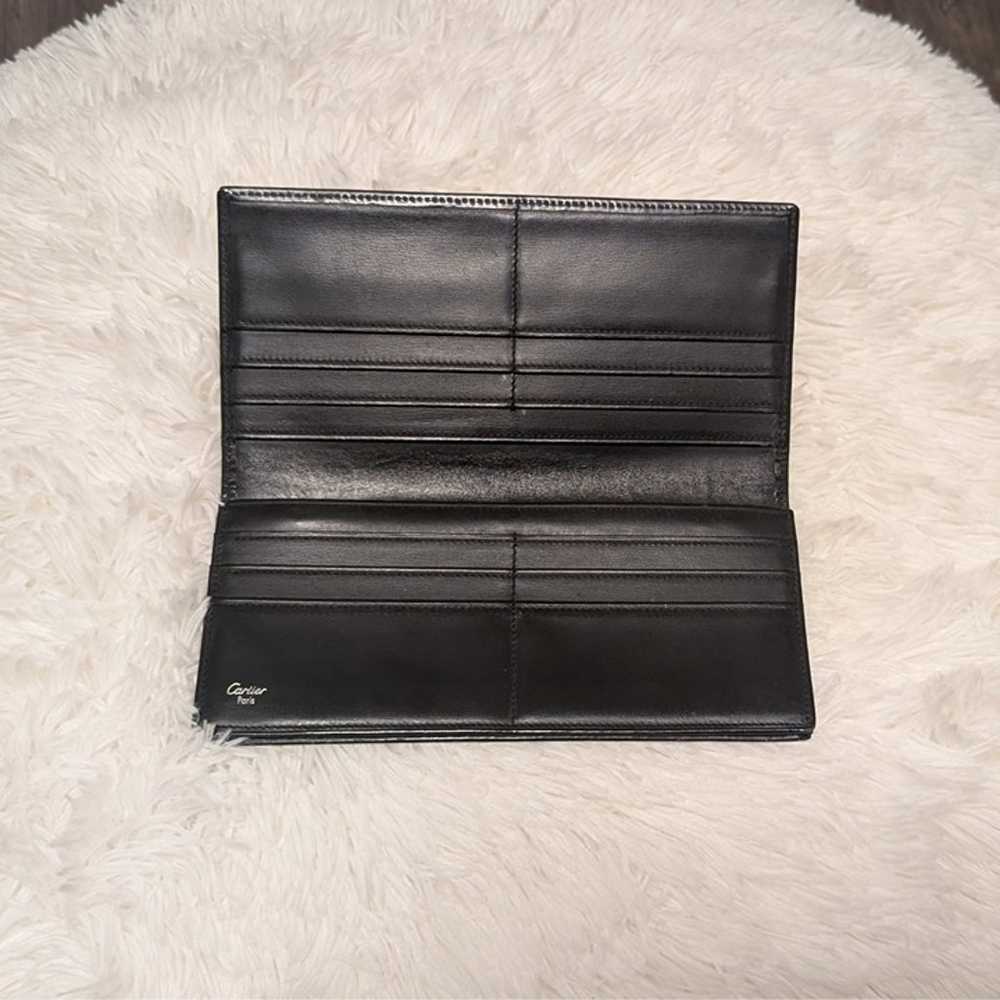 Cartier Leather Bifold, Black Leather with Silver… - image 9