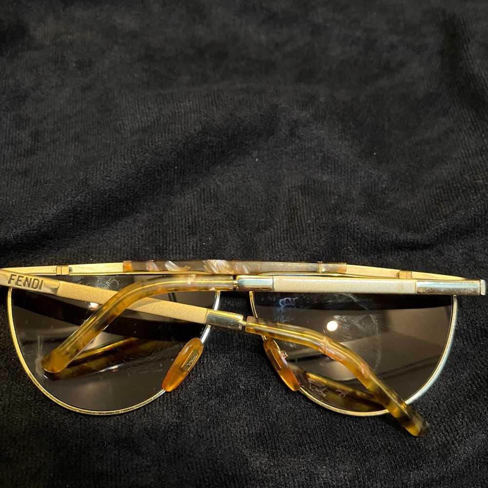 Fendi Vintage Gold & Tortoise Sunglasses - image 12