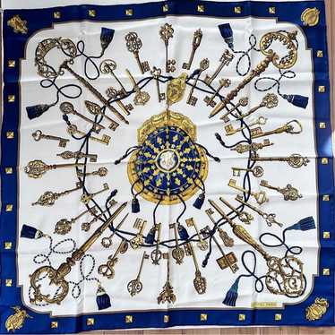 HERMES Scarf Carre90 Key Silk 100%