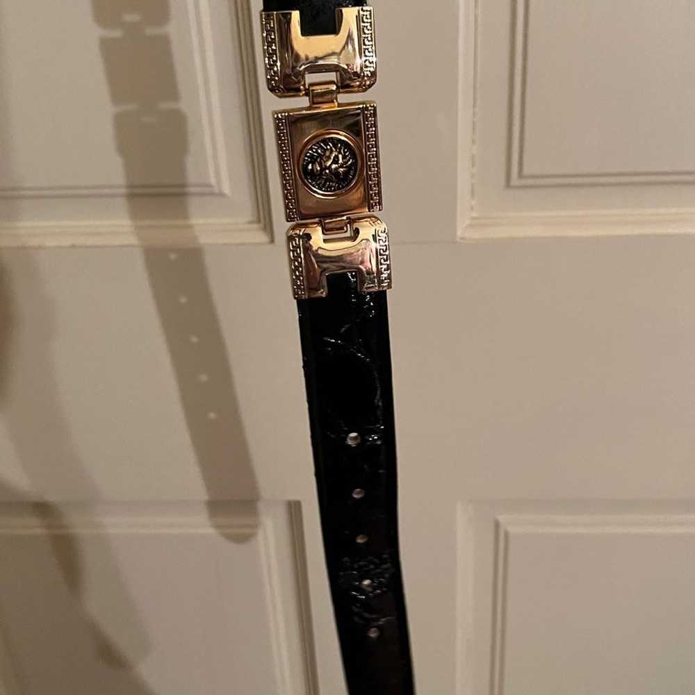 VINTAGE VERSACE BLACK & GOLD BELT - image 6