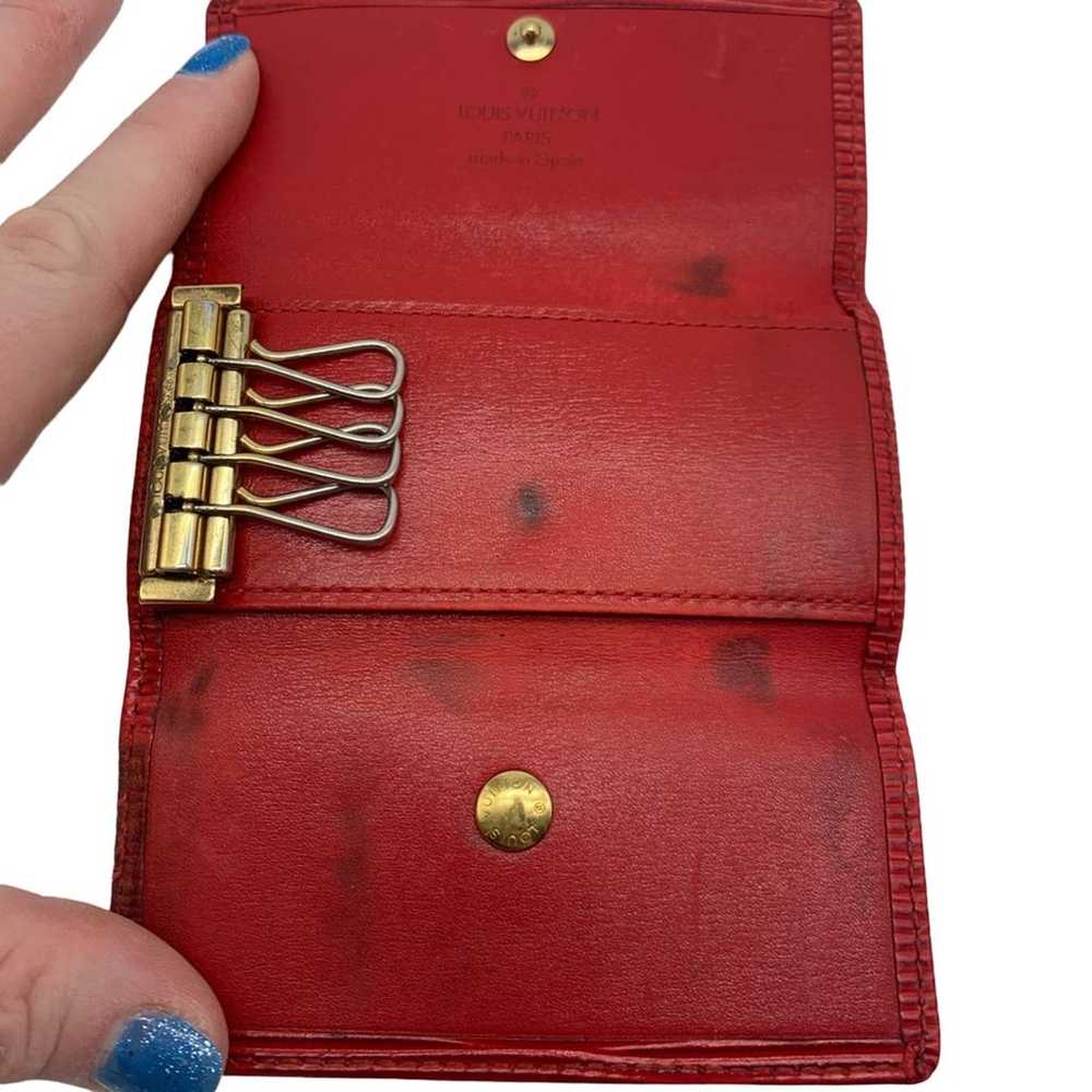 LOUIS VUITTON vintage red EPI leather key holder - image 4