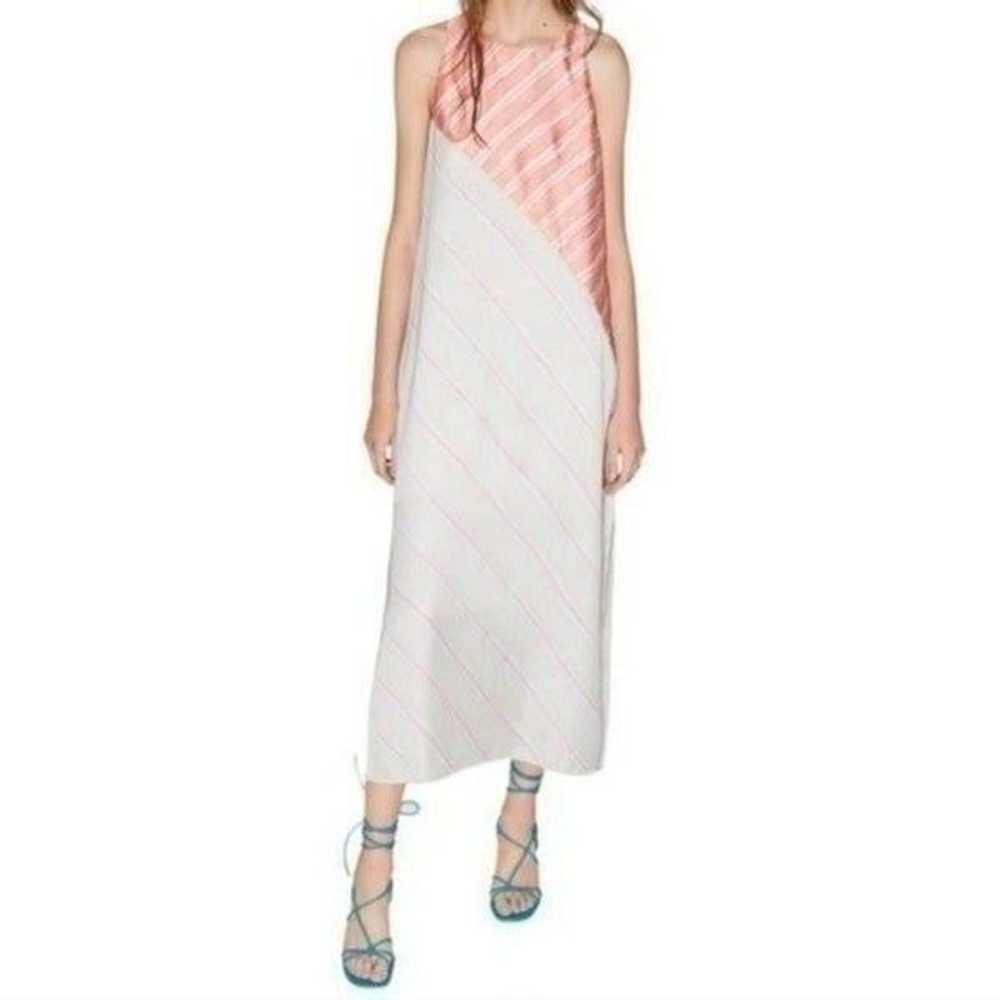 Zara Mixed Print Striped Satin Sleeveless Straigh… - image 1