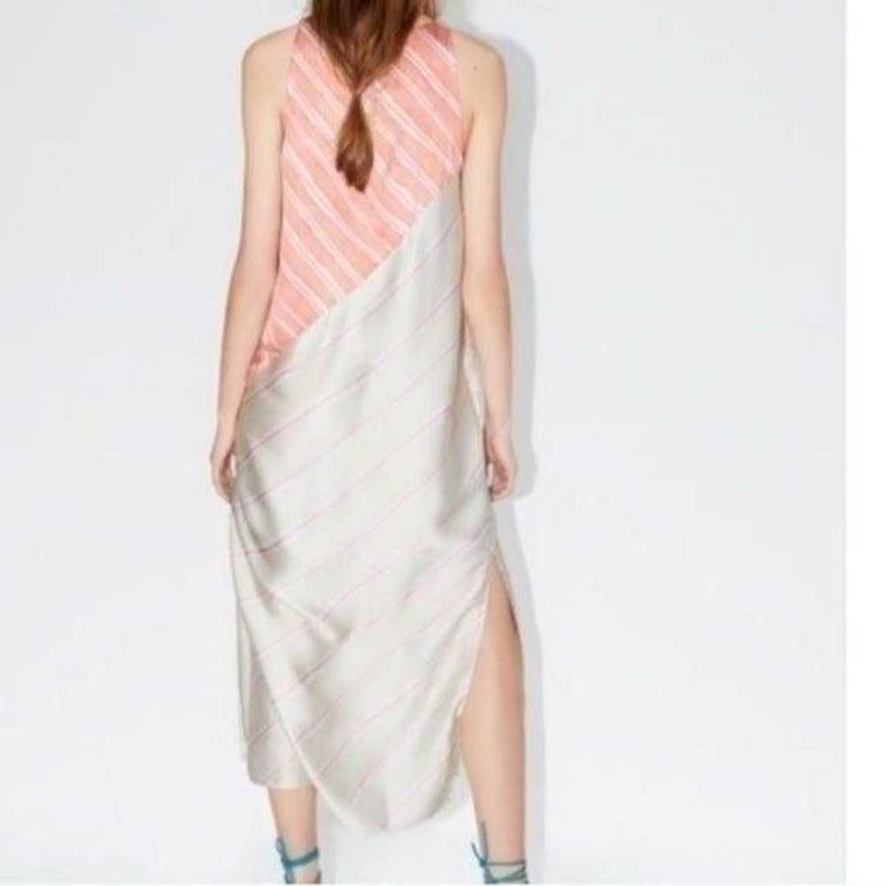 Zara Mixed Print Striped Satin Sleeveless Straigh… - image 2