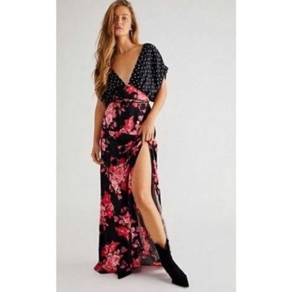 New People Juniper Maxi Dress Floral Polka Dot si… - image 1